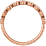 10K Gold Round Natural Diamond Bezel-Set Anniversary Band – 1/4–7/8 CTW - Rose Gold - view 2