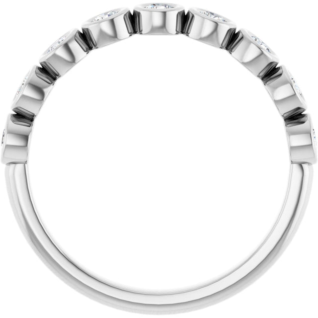 Platinum Round Natural Diamond Bezel-Set Anniversary Band – .07–1 1/2 CTW - view 2