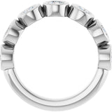 10K Gold Round Natural Diamond Bezel-Set Anniversary Band – 1–1 1/2 CTW - White Gold - view 2