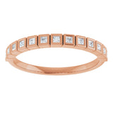10K Gold Square Lab-Grown Diamond Bezel-Set Anniversary Band – 1/5–5/8 CTW - Rose Gold - view 3