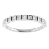 10K Gold Square Natural Diamond Bezel-Set Anniversary Band – 1/6–3/4 CTW - White Gold - view 3