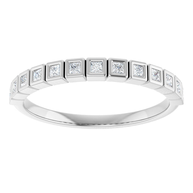 Platinum Round Natural Diamond Bezel-Set Anniversary Band – .07–1 1/2 CTW - view 3