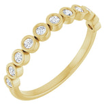10K Gold Round Natural Diamond Bezel-Set Anniversary Band – .07–1/5 CTW - Yellow Gold