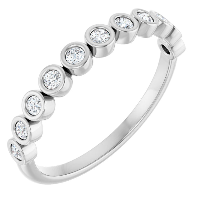 Platinum Round Natural Diamond Bezel-Set Anniversary Band – .07–1 1/2 CTW