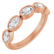 10K Gold Oval Natural Diamond Bezel-Set Anniversary Band – 1 1/3 CTW - Rose Gold