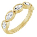 10K Gold Oval Lab-Grown Diamond Bezel-Set Anniversary Band – 1 CTW - Yellow Gold