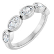 Platinum Oval Natural Diamond Bezel-Set Anniversary Band – 1 1/4 CTW