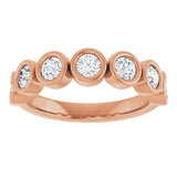 10K Gold Round Lab-Grown Diamond Bezel-Set Anniversary Band – 1/4–7/8 CTW - Rose Gold - view 3