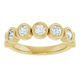 10K Gold Round Lab-Grown Diamond Bezel-Set Anniversary Band – 1/4–7/8 CTW - Yellow Gold - view 3