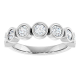 Platinum Round Lab-Grown Diamond Bezel-Set Anniversary Band – .08–1 1/3 CTW - view 3