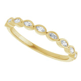 14K Gold Marquise Lab-Grown Diamond Bezel-Set Anniversary Band – 2.5x1.3 mm Stones - Yellow Gold - view 5