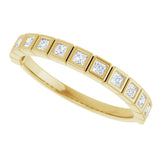 10K Gold Square Natural Diamond Bezel-Set Anniversary Band – 1/6–3/4 CTW - Yellow Gold - view 5