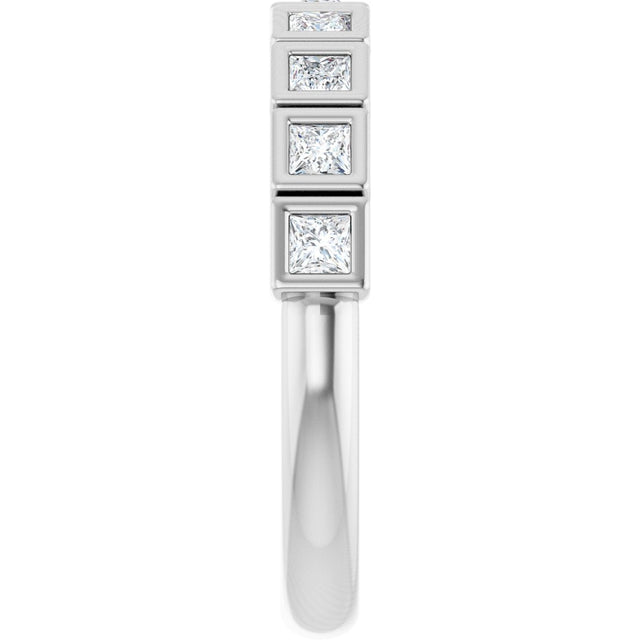 Platinum Square Lab-Grown Diamond Bezel-Set Anniversary Band – 1/2–2 3/4 CTW - view 4