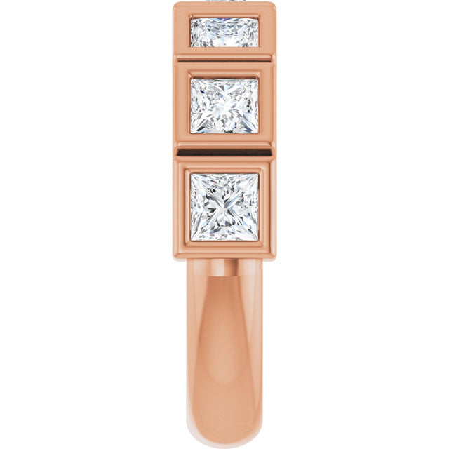 10K Gold Square Natural Diamond Bezel-Set Anniversary Band – 9/10–2 3/4 CTW - Rose Gold - view 4