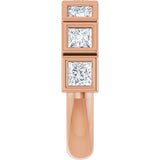 14K Gold Square Lab-Grown Diamond Bezel-Set Anniversary Band – 1/2–2 CTW - Rose Gold - view 4