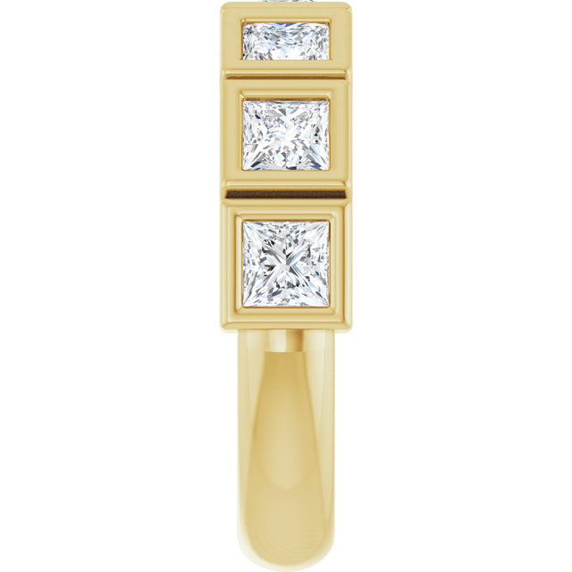 10K Gold Square Natural Diamond Bezel-Set Anniversary Band – 9/10–2 3/4 CTW - Yellow Gold - view 4
