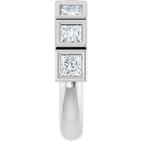 10K Gold Square Lab-Grown Diamond Bezel-Set Anniversary Band – 3/4–2 CTW - White Gold - view 4