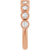 10K Gold Round Lab-Grown Diamond Bezel-Set Anniversary Band – 1/4–7/8 CTW - Rose Gold - view 4
