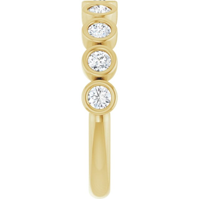 10K Gold Round Lab-Grown Diamond Bezel-Set Anniversary Band – 1/4–7/8 CTW - Yellow Gold - view 4