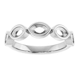 Platinum Marquise Lab-Grown Diamond Bezel-Set Anniversary Band – 5x3 mm Stones - view 5