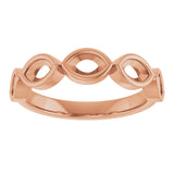 14K Gold Marquise Lab-Grown Diamond Bezel-Set Anniversary Band – 5x3 mm Stones - Rose Gold - view 5