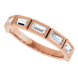 10K Gold Straight Baguette Natural Diamond Bezel-Set Anniversary Band – 1/2–3/4 CTW - Rose Gold - view 5