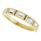 10K Gold Straight Baguette Lab-Grown Diamond Bezel-Set Anniversary Band – 1/2–3/4 CTW - Yellow Gold - view 5