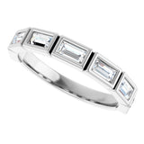 Platinum Straight Baguette Lab-Grown Diamond Bezel-Set Anniversary Band – 1/6–3/4 CTW - view 5