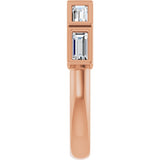 10K Gold Straight Baguette Lab-Grown Diamond Bezel-Set Anniversary Band – 1/2–3/4 CTW - Rose Gold - view 4