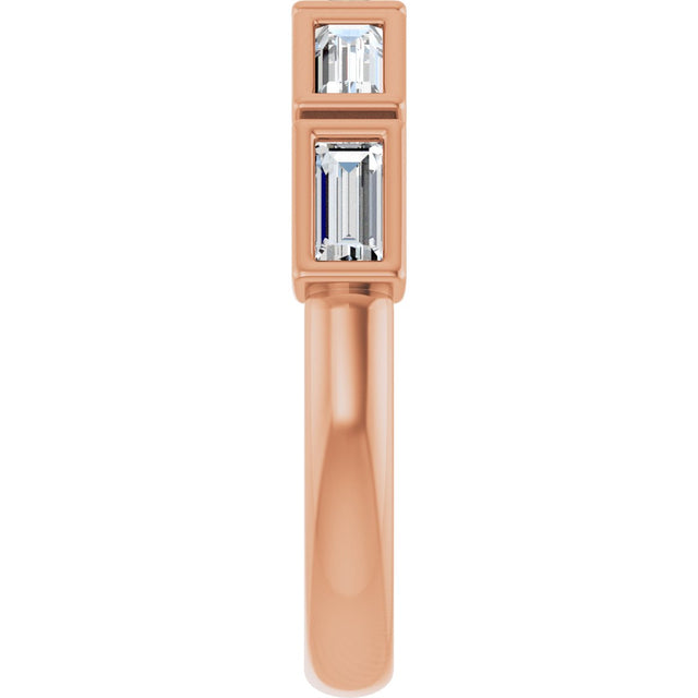 10K Gold Straight Baguette Lab-Grown Diamond Bezel-Set Anniversary Band – 1/2–3/4 CTW - Rose Gold - view 4