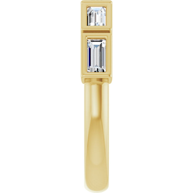 10K Gold Straight Baguette Lab-Grown Diamond Bezel-Set Anniversary Band – 1/2–3/4 CTW - Yellow Gold - view 4
