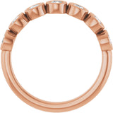 10K Gold Round Natural Diamond Bezel-Set Anniversary Band – 1/4–7/8 CTW - Rose Gold - view 2