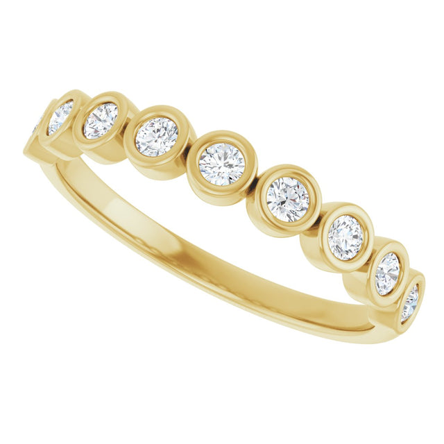 10K Gold Round Lab-Grown Diamond Bezel-Set Anniversary Band – 1/4–7/8 CTW - Yellow Gold - view 5