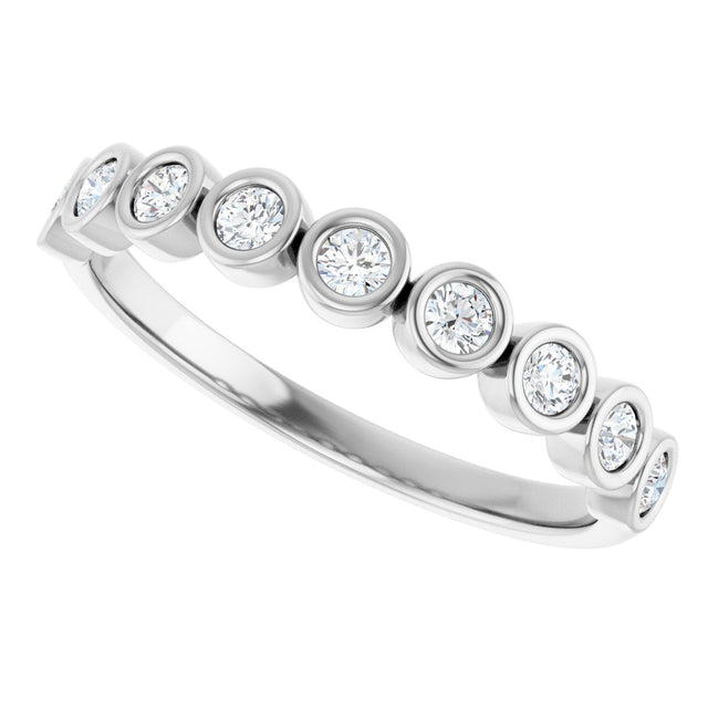 Platinum Round Lab-Grown Diamond Bezel-Set Anniversary Band – .08–1 1/3 CTW - view 5