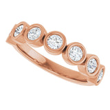 10K Gold Round Lab-Grown Diamond Bezel-Set Anniversary Band – 1/4–7/8 CTW - Rose Gold - view 5