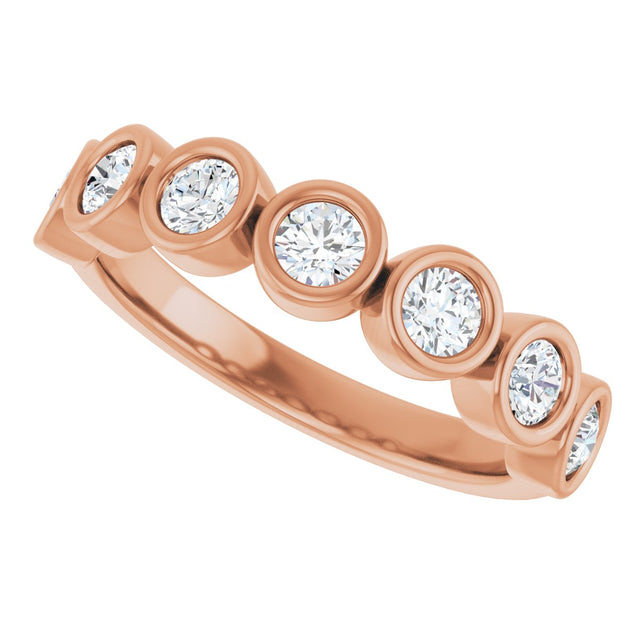 10K Gold Round Lab-Grown Diamond Bezel-Set Anniversary Band – 1/4–7/8 CTW - Rose Gold - view 5