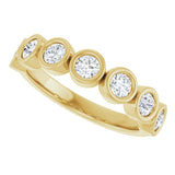 10K Gold Round Lab-Grown Diamond Bezel-Set Anniversary Band – 1/4–7/8 CTW - Yellow Gold - view 5