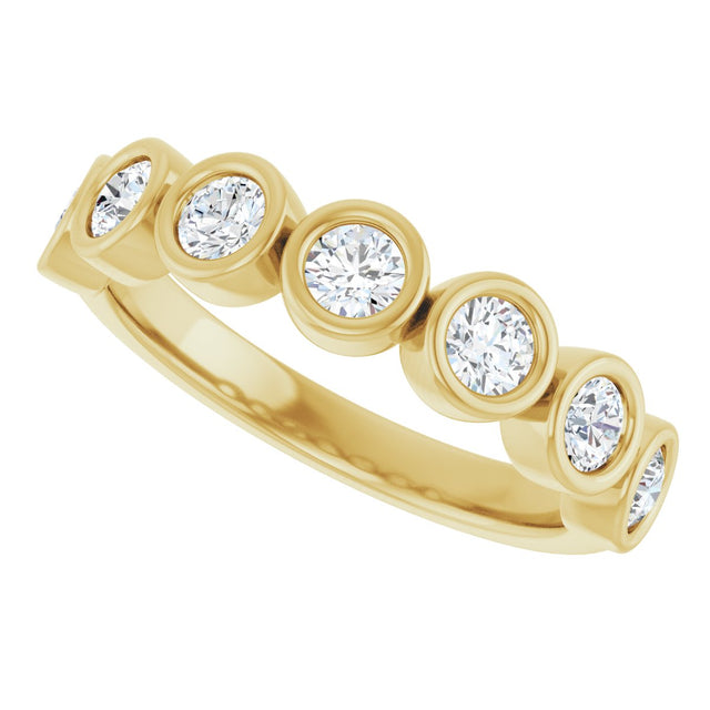 10K Gold Round Lab-Grown Diamond Bezel-Set Anniversary Band – 1/4–7/8 CTW - Yellow Gold - view 5