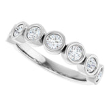 Platinum Round Natural Diamond Bezel-Set Anniversary Band – .07–1 1/2 CTW - view 5