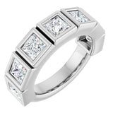 14K Gold Square Lab-Grown Diamond Bezel-Set Anniversary Band – 2 3/4 CTW - White Gold