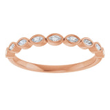 14K Gold Marquise Lab-Grown Diamond Bezel-Set Anniversary Band – 2.5x1.3 mm Stones - Rose Gold - view 3