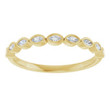 14K Gold Marquise Lab-Grown Diamond Bezel-Set Anniversary Band – 2.5x1.3 mm Stones - Yellow Gold - view 3