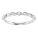 Platinum Marquise Lab-Grown Diamond Bezel-Set Anniversary Band – 2.5x1.3 mm Stones - view 3