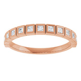 10K Gold Square Natural Diamond Bezel-Set Anniversary Band – 1/6–3/4 CTW - Rose Gold - view 3