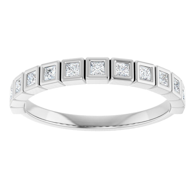Platinum Square Natural Diamond Bezel-Set Anniversary Band – 1/6–2 3/4 CTW - view 3