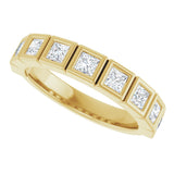 14K Gold Square Lab-Grown Diamond Bezel-Set Anniversary Band – 1/2–2 CTW - Yellow Gold - view 5
