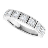 Platinum Square Natural Diamond Bezel-Set Anniversary Band – 1/6–2 3/4 CTW - view 5