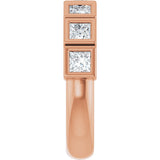 10K Gold Square Natural Diamond Bezel-Set Anniversary Band – 9/10–2 3/4 CTW - Rose Gold - view 4