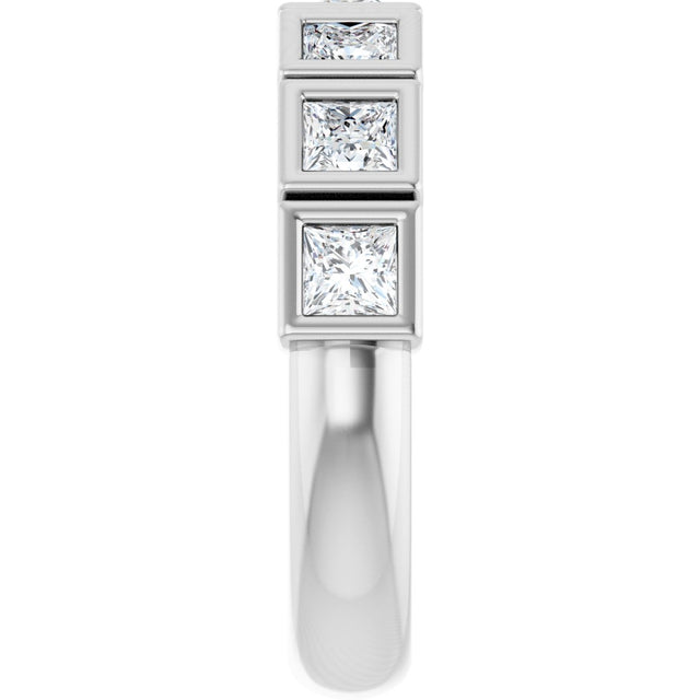 Platinum Square Natural Diamond Bezel-Set Anniversary Band – 1/6–2 3/4 CTW - view 4