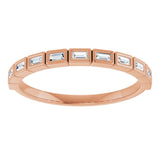 14K Gold Straight Baguette Lab-Grown Diamond Bezel-Set Anniversary Band – 1/6–3/8 CTW - Rose Gold - view 3
